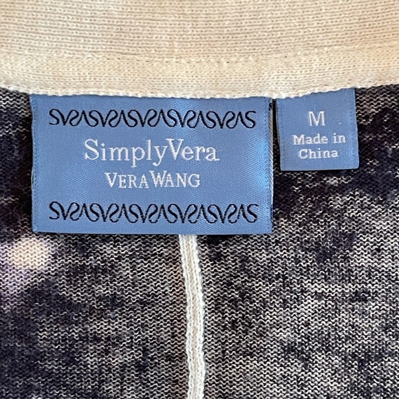 SIMPLY VERA Vera Wang Woman’s Tie Dye Button Front Cardigan size Medium - Picture 3 of 5
